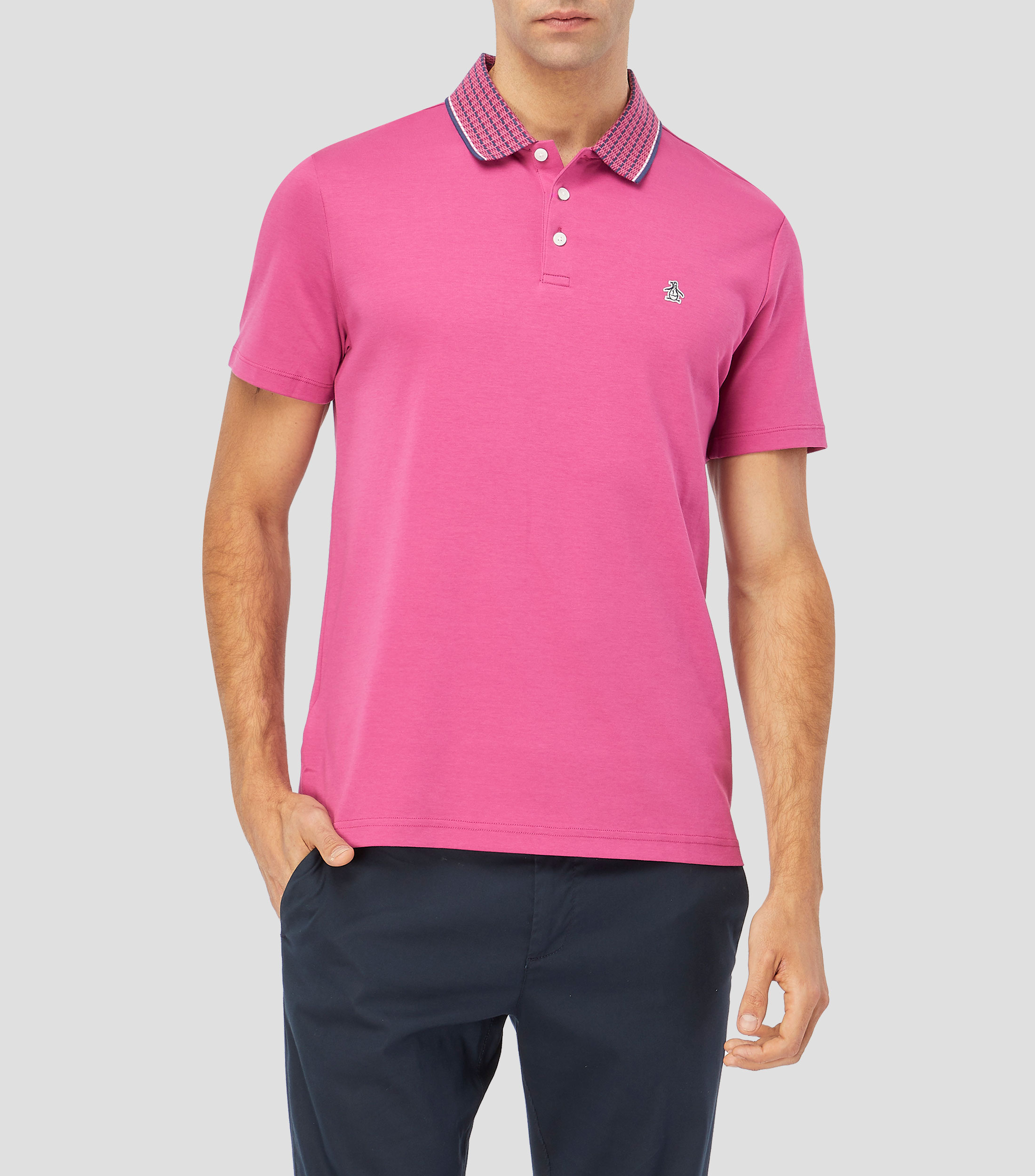 Playera tipo polo manga corta lisa Hombre
